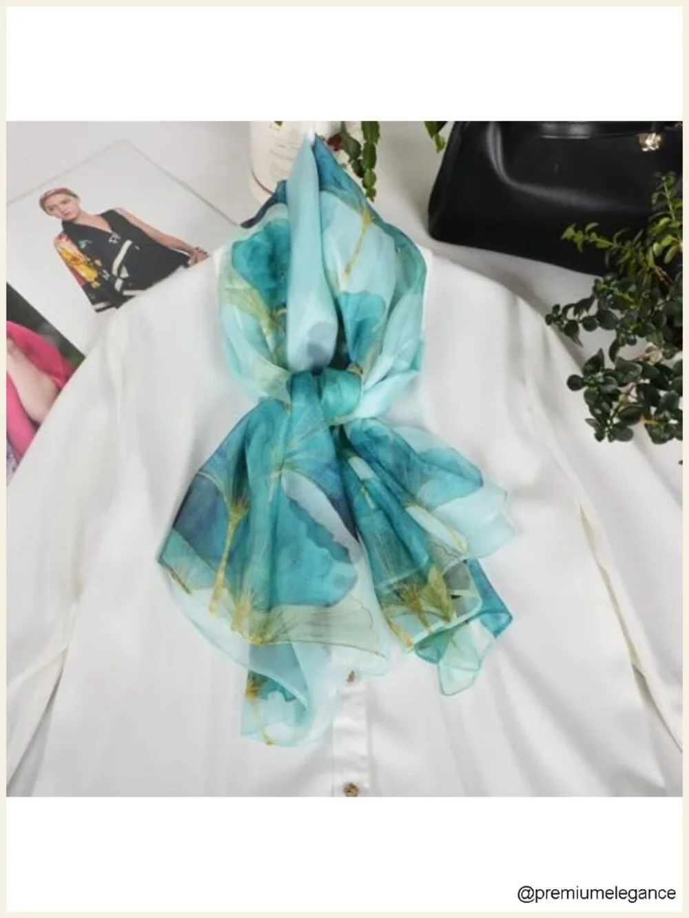 100% Mulberry Silk Chiffon Scarf Extra Large Printed Long Shawl Wrap